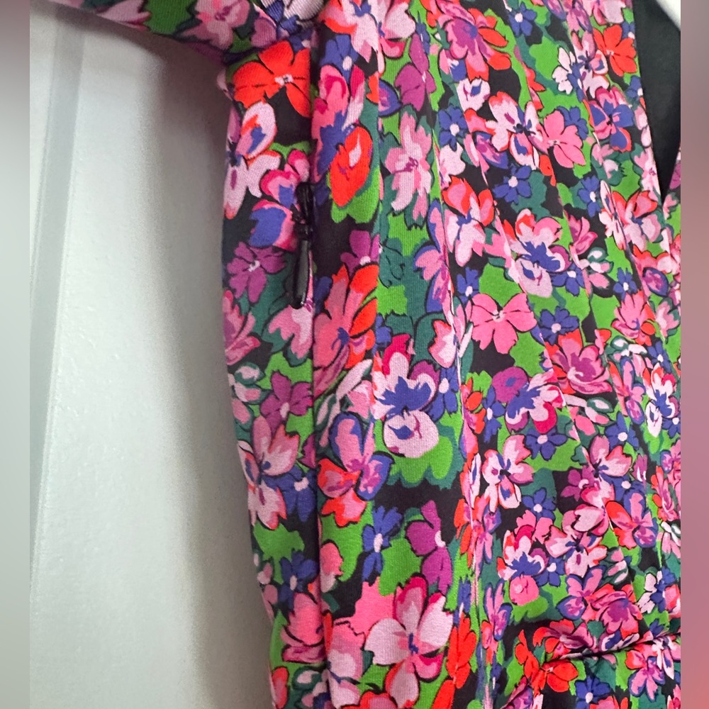 Zara Wrap Front Pink and Blue MiniDress with Long Sleeves Side Zip - Picture 6 of 12